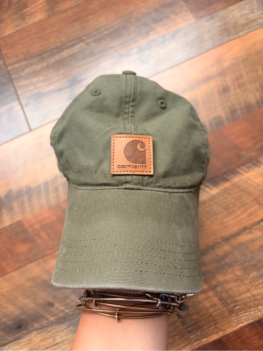 Carhartt Men's Olive Canvas Logo Hat/Cap